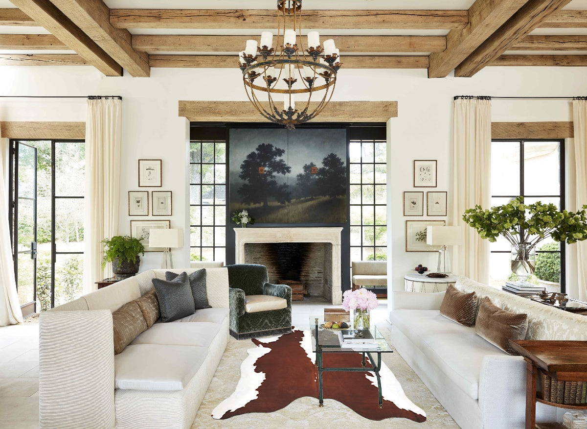 Hereford XX-Large Brazilian Cowhide Rug 7'9"H x 7'0"W #B12872 by Hudson Hides