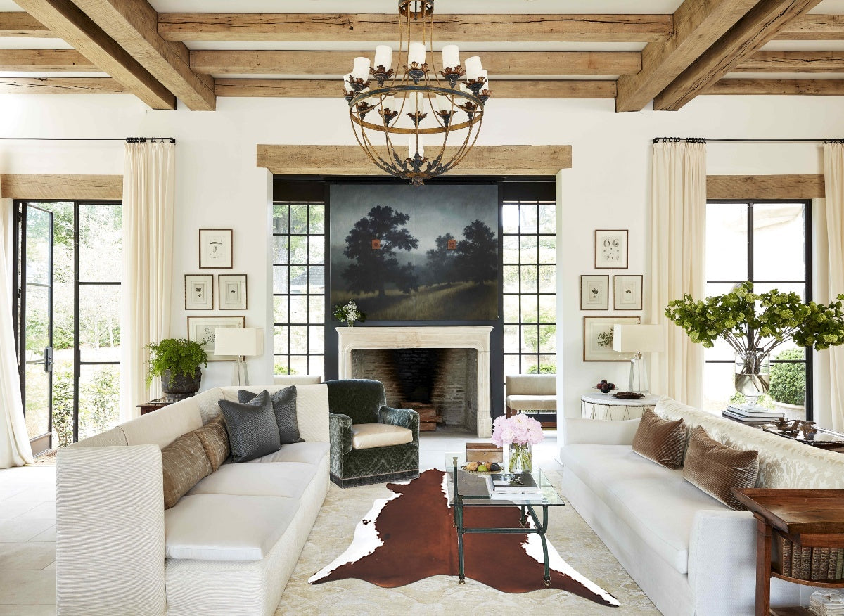 Hereford XX-Large Brazilian Cowhide Rug 7'11"H x 7'8"W #B12885 by Hudson Hides