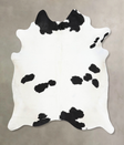 Black and White XX-Large Brazilian Cowhide Rug 8'2"H x 7'1"W #B12893 by Hudson Hides