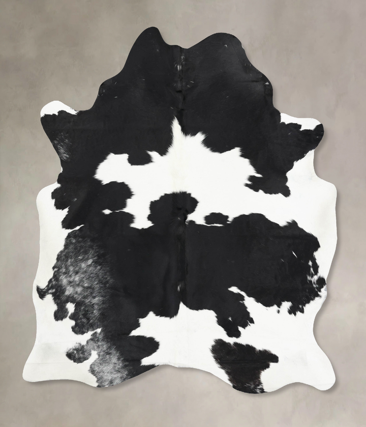 Black and White X-Large Brazilian Cowhide Rug 7'5"H x 5'8"W #B12895 by Hudson Hides