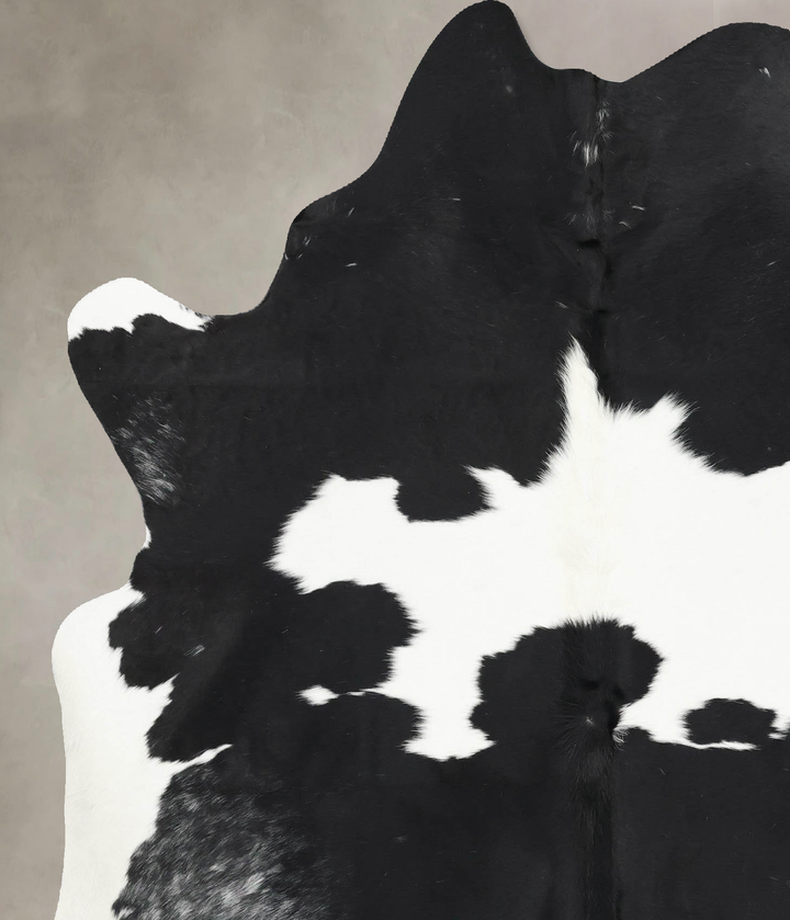 Black and White X-Large Brazilian Cowhide Rug 7'5"H x 5'8"W #B12895 by Hudson Hides