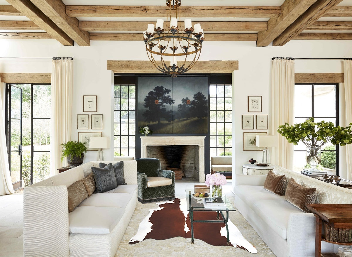Hereford XX-Large Brazilian Cowhide Rug 8'3"H x 7'1"W #B12902 by Hudson Hides