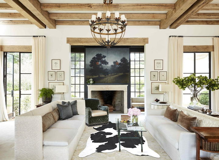 Black and White XX-Large Brazilian Cowhide Rug 8'6"H x 6'8"W #B12907 by Hudson Hides
