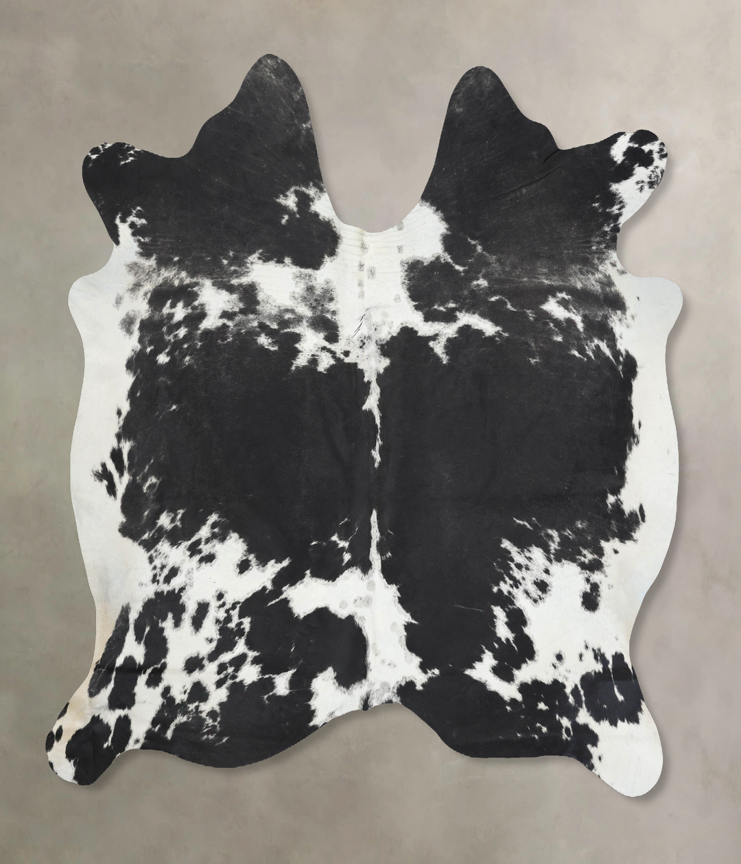 Black and White X-Large Brazilian Cowhide Rug 6'8"H x 6'4"W #B12911 by
