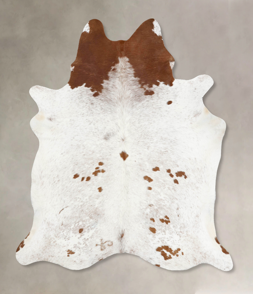 Brown and White XX-Large Brazilian Cowhide Rug 8'2"H x 6'10"W #B12917 by Hudson Hides