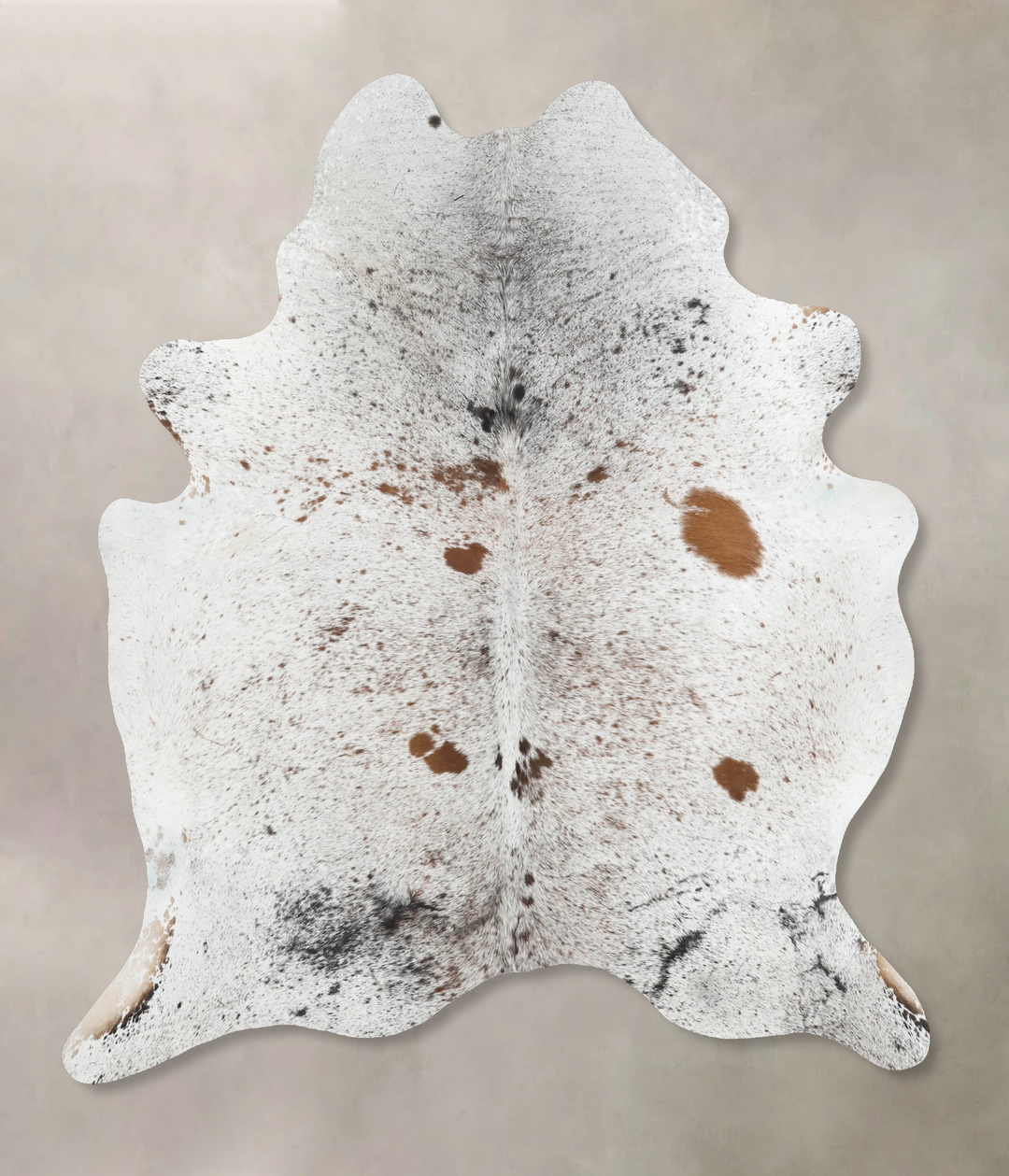 Salt and Pepper Brown X-Large Brazilian Cowhide Rug 7'5"H x 6'1"W #B12