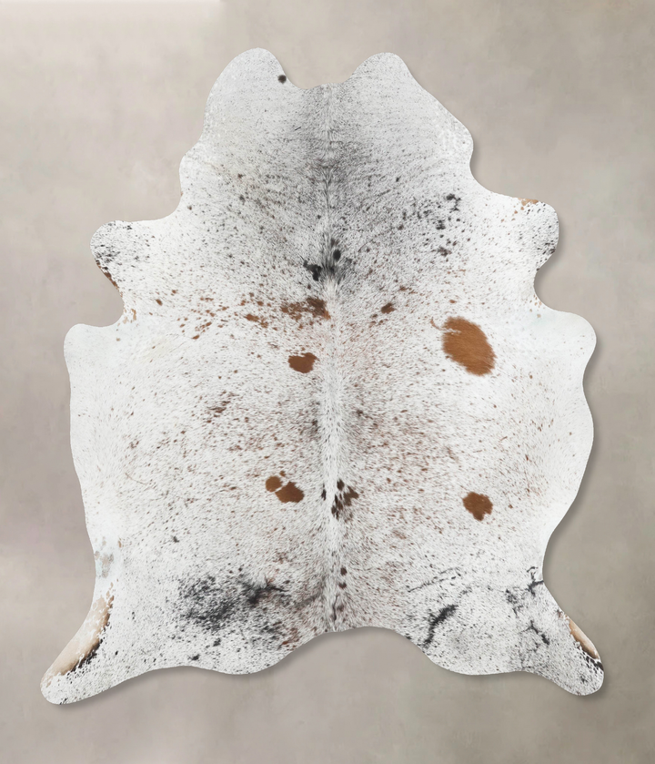 Salt and Pepper Brown X-Large Brazilian Cowhide Rug 7'5"H x 6'1"W #B12924 by Hudson Hides
