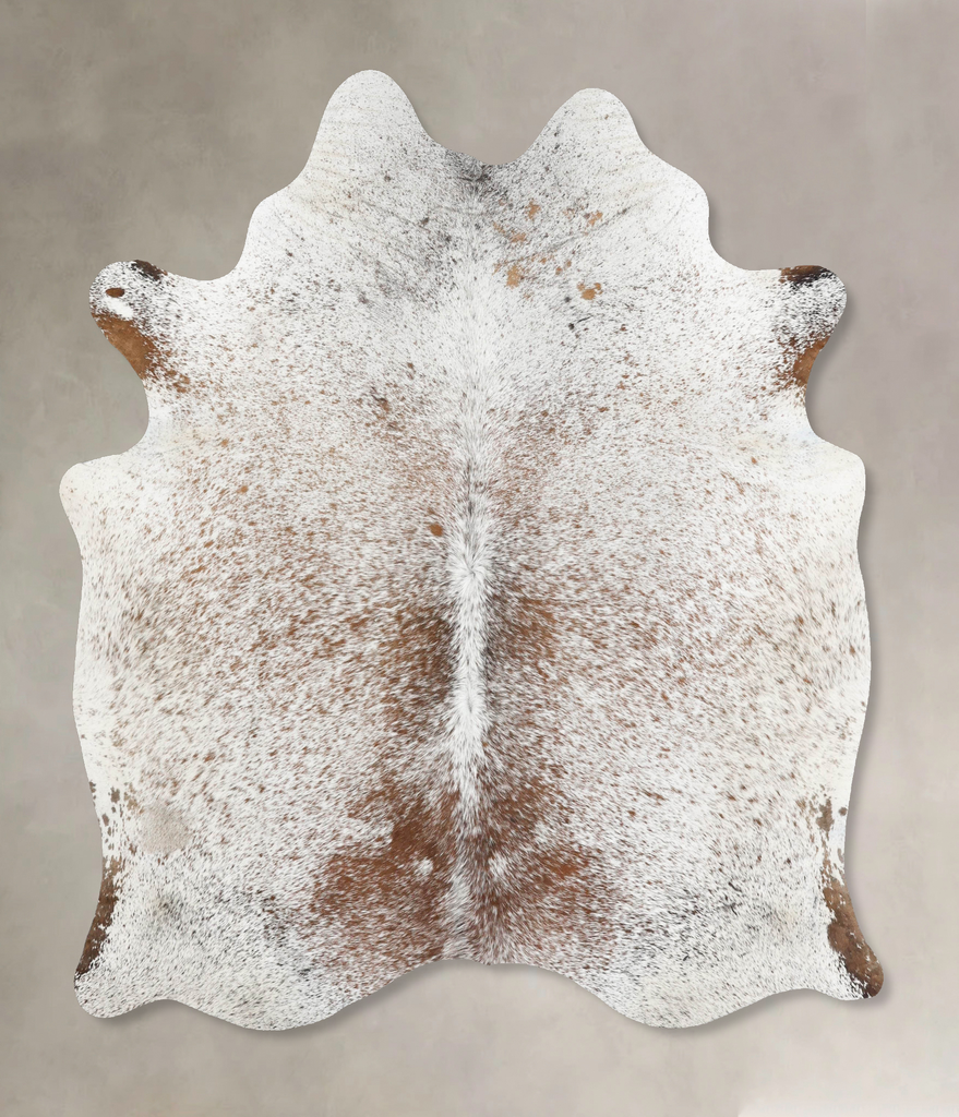 Salt and Pepper Brown X-Large Brazilian Cowhide Rug 6'11"H x 5'10"W #B12932 by Hudson Hides