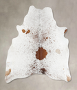 Salt and Pepper Brown X-Large Brazilian Cowhide Rug 7'2"H x 6'7"W #B12933 by Hudson Hides