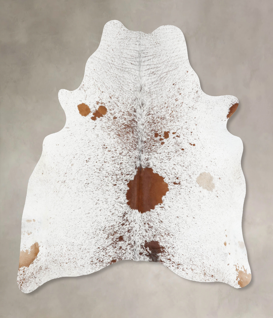 Salt and Pepper Brown X-Large Brazilian Cowhide Rug 7'2"H x 6'7"W #B12933 by Hudson Hides