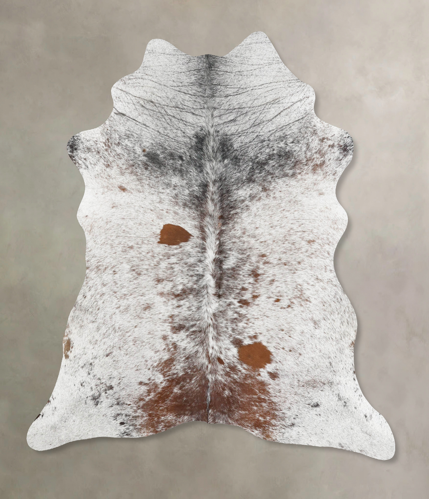 Salt and Pepper Brown XX-Large Brazilian Cowhide Rug 7'11"H x 6'5"W #B12935 by Hudson Hides