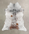 Salt and Pepper Brown XX-Large Brazilian Cowhide Rug 7'11