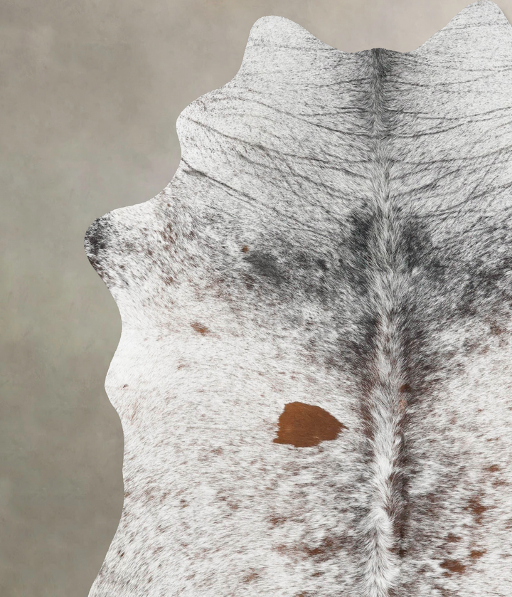 Salt and Pepper Brown XX-Large Brazilian Cowhide Rug 7'11"H x 6'5"W #B12935 by Hudson Hides