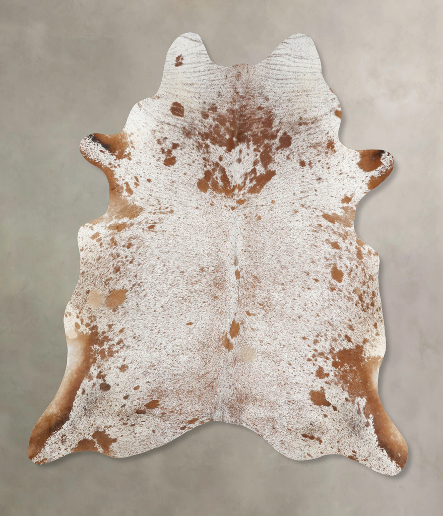 Salt and Pepper Brown X-Large Brazilian Cowhide Rug 7'10"H x 6'3"W #B12936 by Hudson Hides