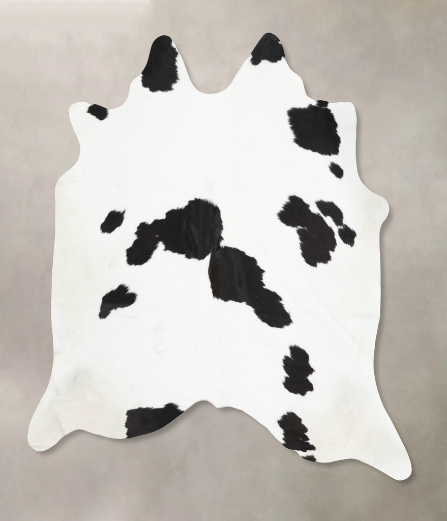 Black and White XX-Large Brazilian Cowhide Rug 7'2"H x 7'2"W #B12941 by Hudson Hides