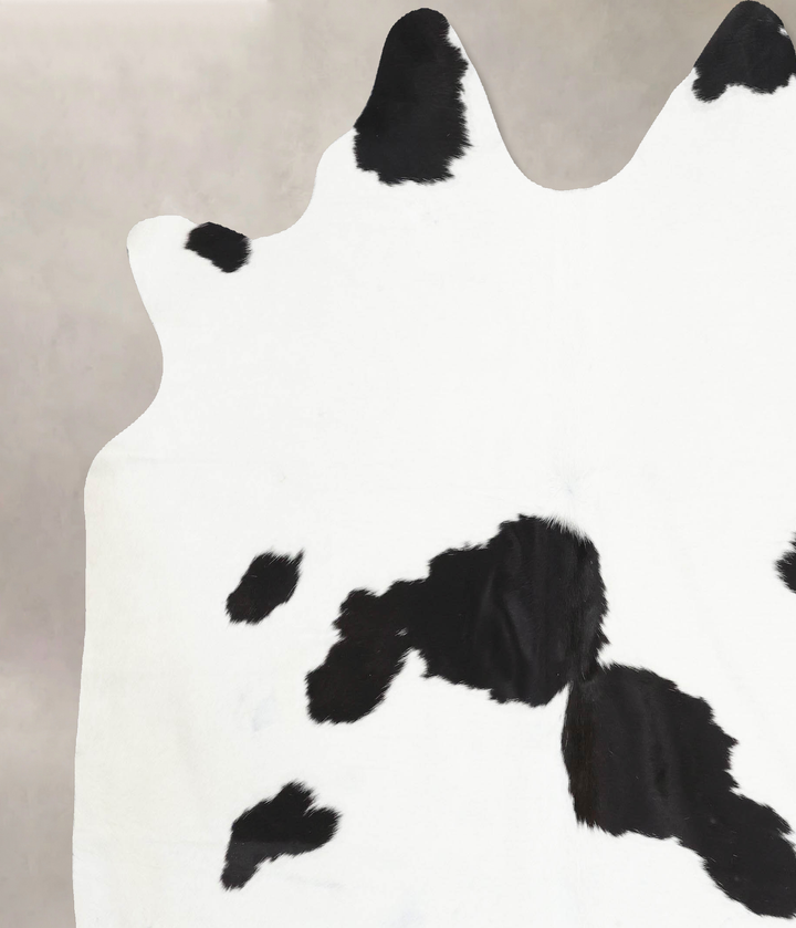 Black and White XX-Large Brazilian Cowhide Rug 7'2"H x 7'2"W #B12941 by Hudson Hides