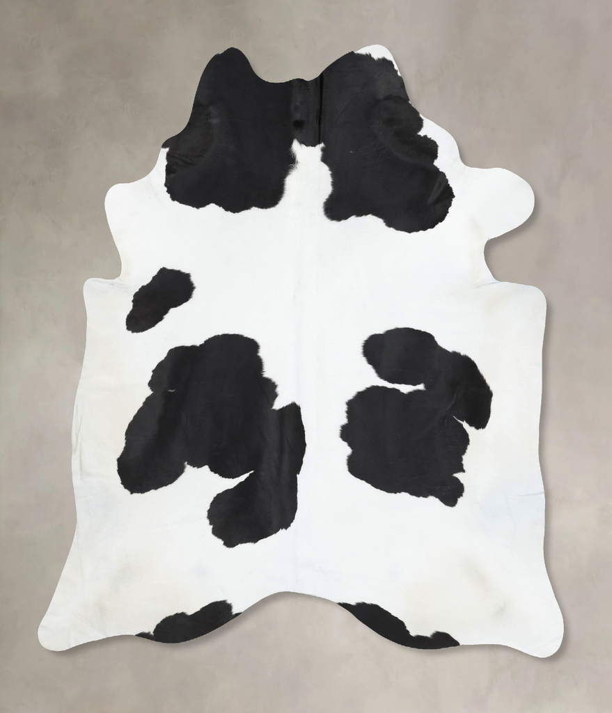 Black and White XX-Large Brazilian Cowhide Rug 7'10"H x 6'8"W #B12942 by Hudson Hides