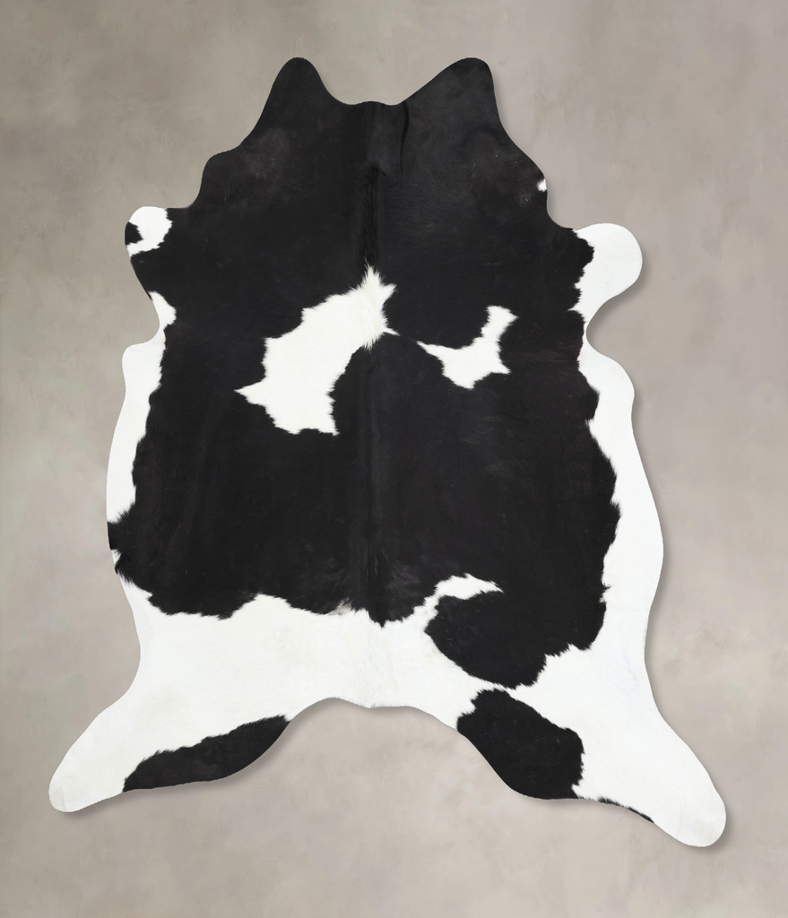 Black and White XX-Large Brazilian Cowhide Rug 8'0"H x 7'0"W #B12944 by Hudson Hides