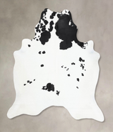Black and White XX-Large Brazilian Cowhide Rug 7'10"H x 7'4"W #B12949 by Hudson Hides