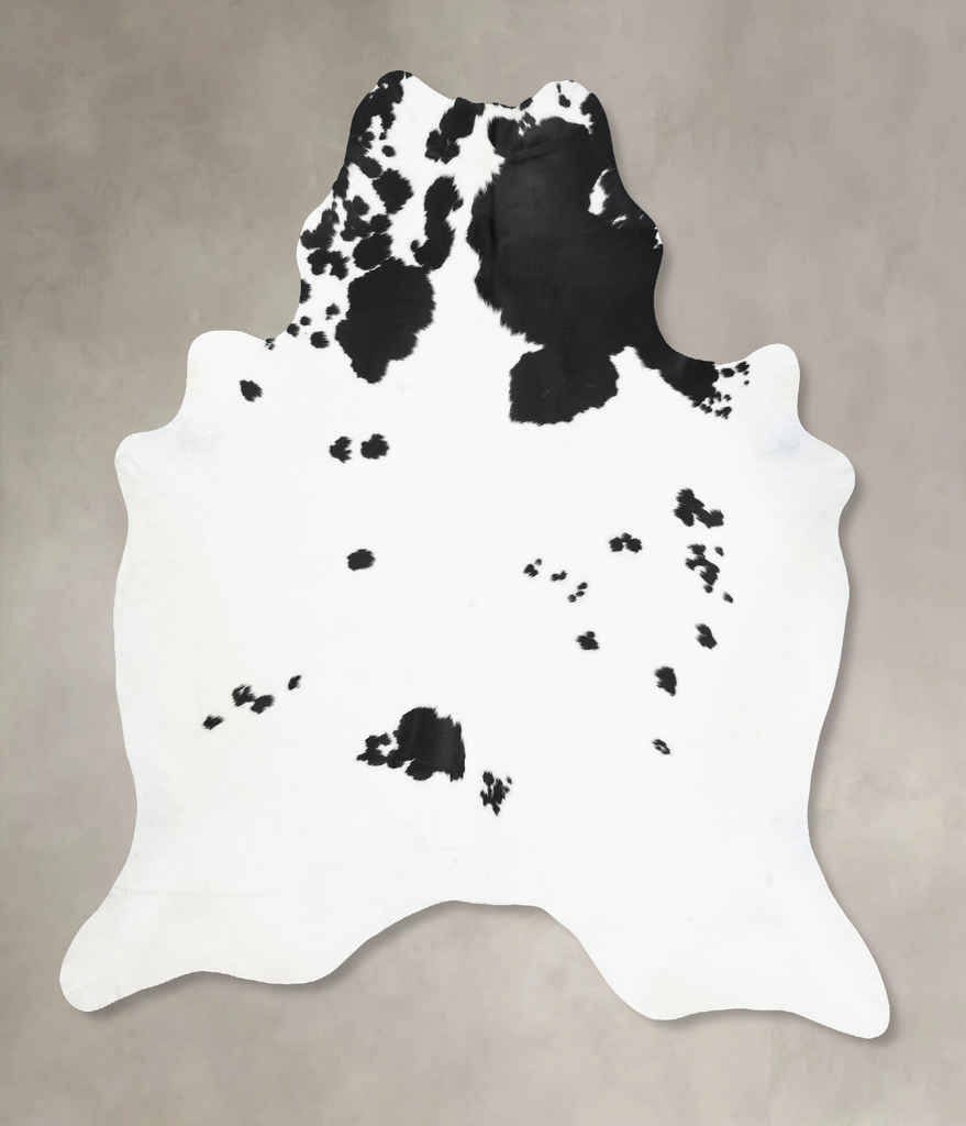 Black and White XX-Large Brazilian Cowhide Rug 7'10"H x 7'4"W #B12949 by Hudson Hides
