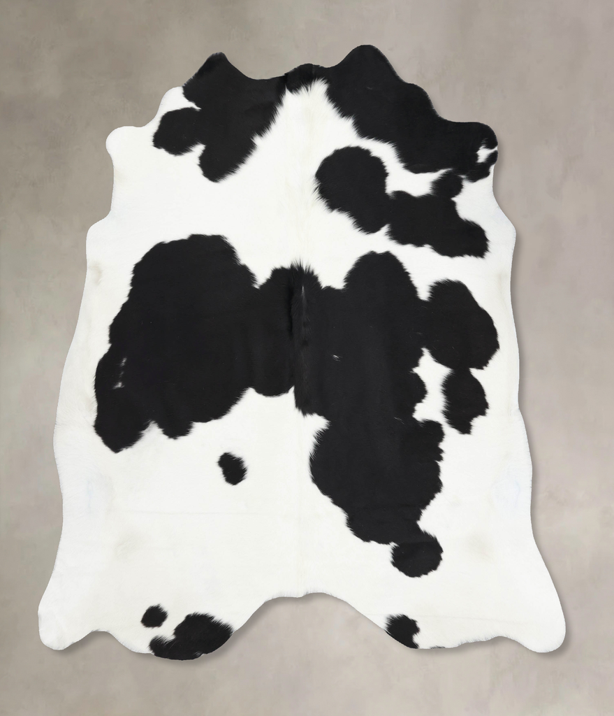 Black and White X-Large Brazilian Cowhide Rug 6'8"H x 6'9"W #B12951 by Hudson Hides