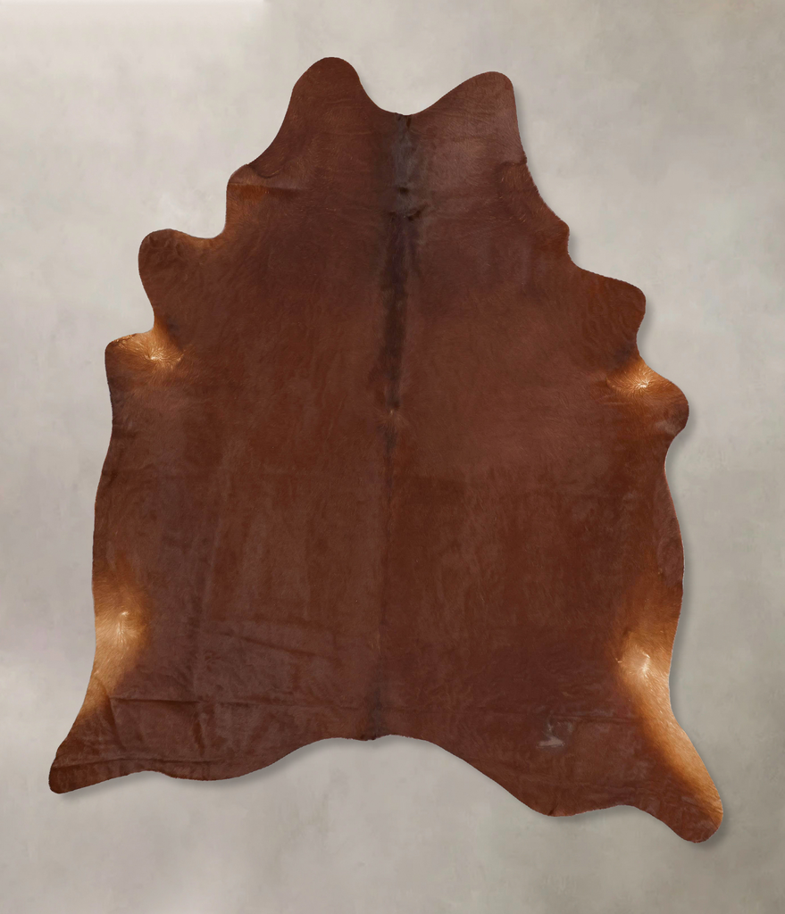 Solid Brown X-Large Brazilian Cowhide Rug 7'9"H x 6'3"W #B12952 by Hudson Hides