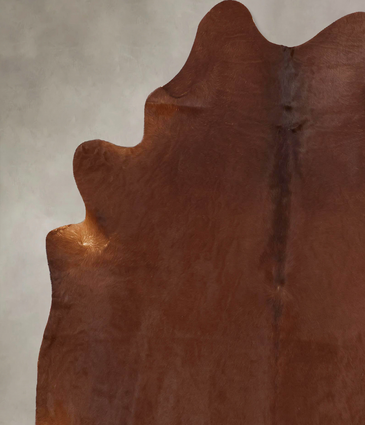 Solid Brown X-Large Brazilian Cowhide Rug 7'9"H x 6'3"W #B12952 by Hudson Hides