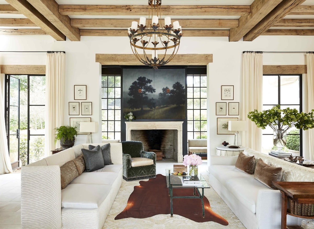 Solid Brown X-Large Brazilian Cowhide Rug 7'9"H x 6'3"W #B12952 by Hudson Hides