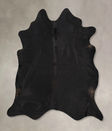 Solid Black XX-Large Brazilian Cowhide Rug 7'3"H x 7'0"W #B12960 by Hudson Hides