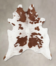 Brown and White XX-Large Brazilian Cowhide Rug 7'10"H x 6'11"W #B12977 by Hudson Hides