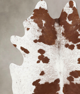 Brown and White XX-Large Brazilian Cowhide Rug 7'10"H x 6'11"W #B12977 by Hudson Hides