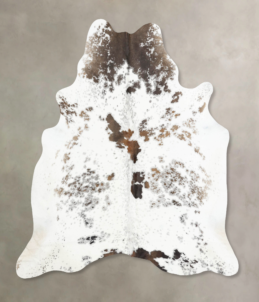 Salt and Pepper Brown X-Large Brazilian Cowhide Rug 7'2"H x 6'7"W #B12979 by Hudson Hides
