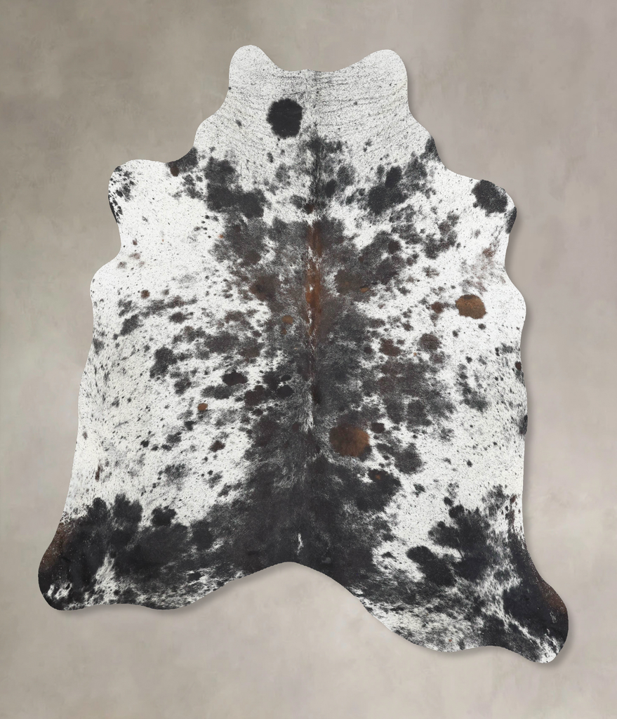 Salt and Pepper Brown X-Large Brazilian Cowhide Rug 7'4"H x 6'7"W #B12988 by Hudson Hides