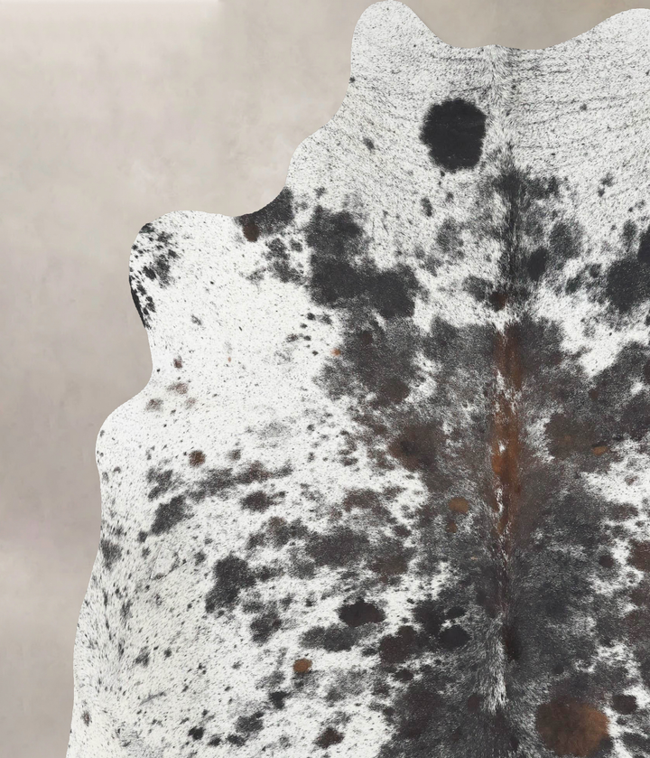 Salt and Pepper Brown X-Large Brazilian Cowhide Rug 7'4"H x 6'7"W #B12988 by Hudson Hides