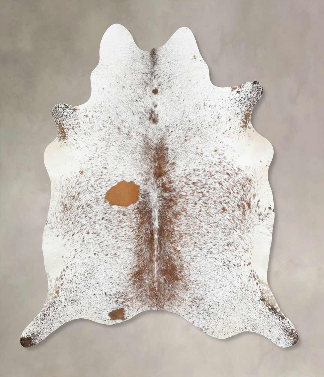 Salt and Pepper Brown X-Large Brazilian Cowhide Rug 7'6"H x 6'7"W #B12