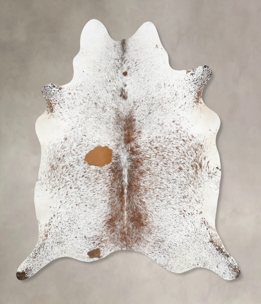 Salt and Pepper Brown X-Large Brazilian Cowhide Rug 7'6"H x 6'7"W #B12991 by Hudson Hides
