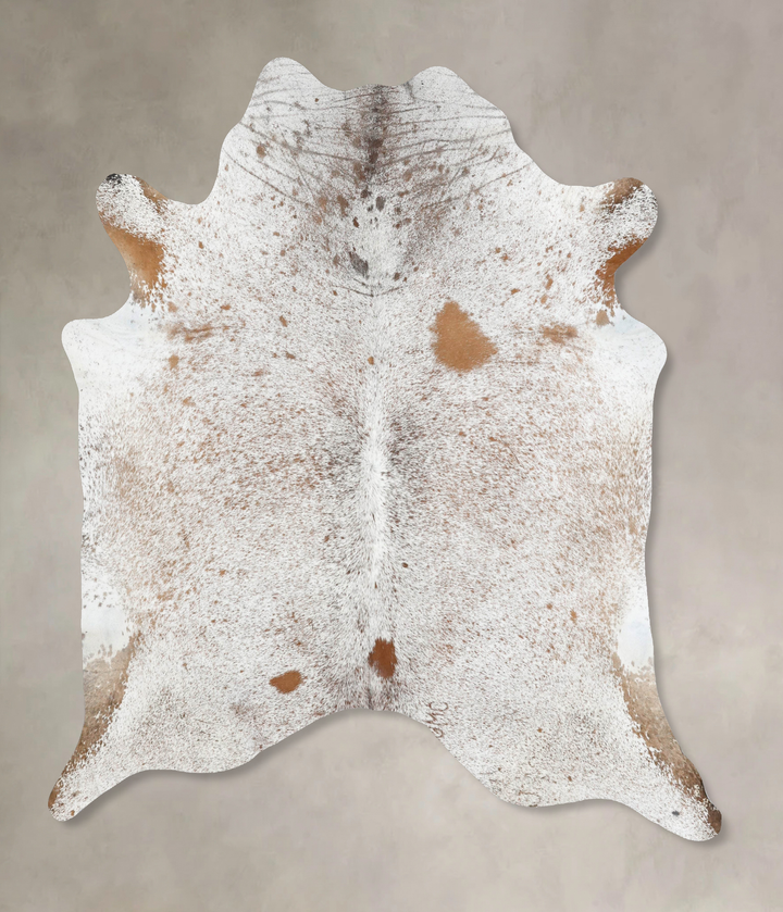 Salt and Pepper Brown XX-Large Brazilian Cowhide Rug 7'9"H x 7'0"W #B12998 by Hudson Hides