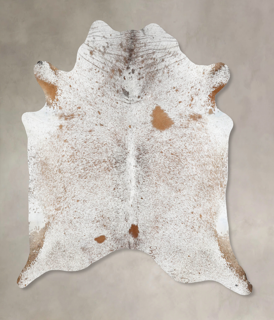 Salt and Pepper Brown XX-Large Brazilian Cowhide Rug 7'9"H x 7'0"W #B12998 by Hudson Hides