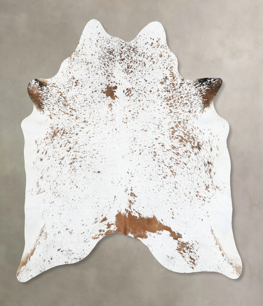 Salt and Pepper Brown X-Large Brazilian Cowhide Rug 7'4"H x 6'4"W #B13016 by Hudson Hides