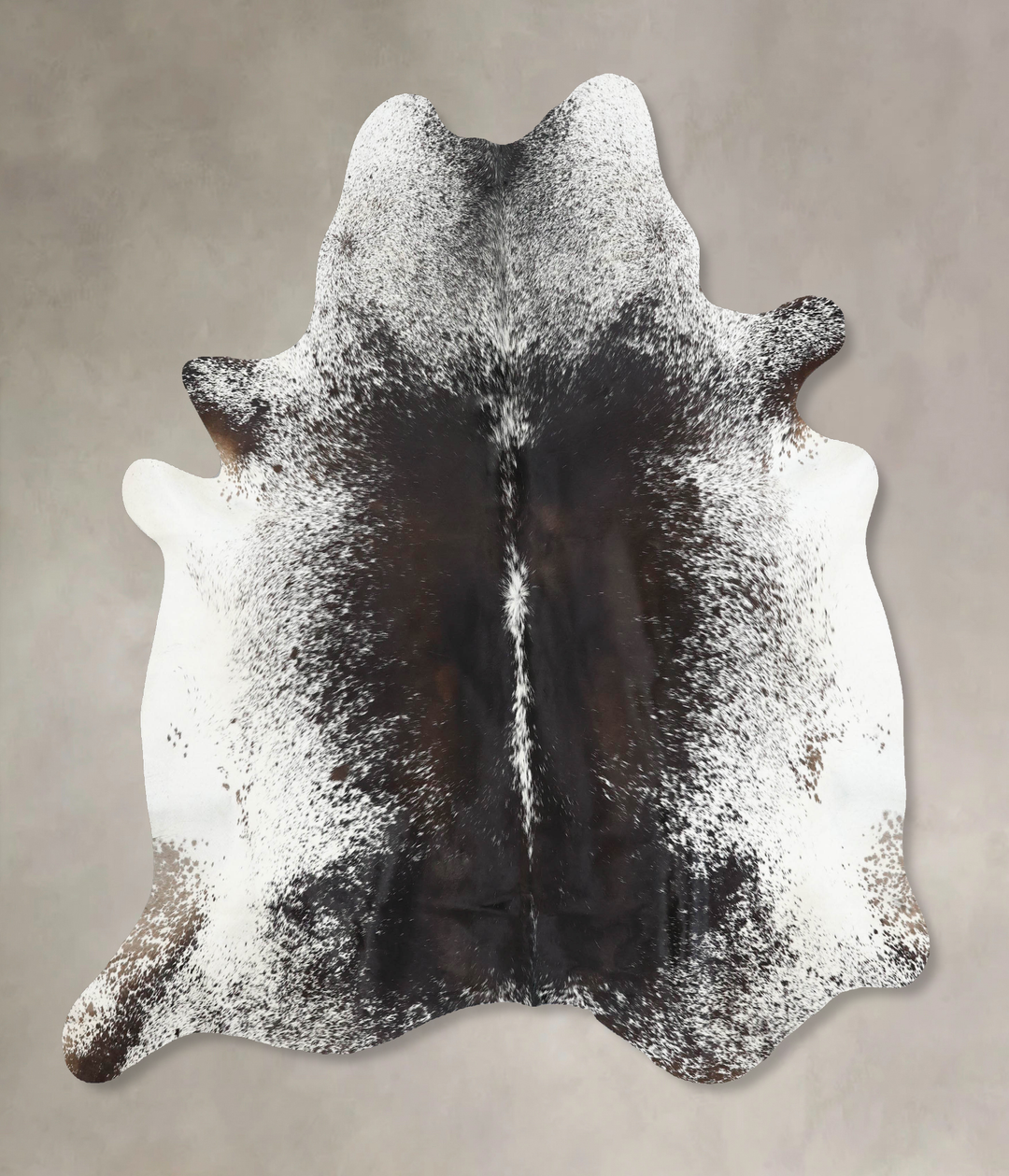 Salt and Pepper Black X-Large Brazilian Cowhide Rug 7'2"H x 6'7"W #B13