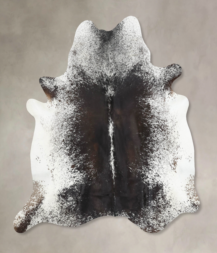 Salt and Pepper Black X-Large Brazilian Cowhide Rug 7'2"H x 6'7"W #B13018 by Hudson Hides