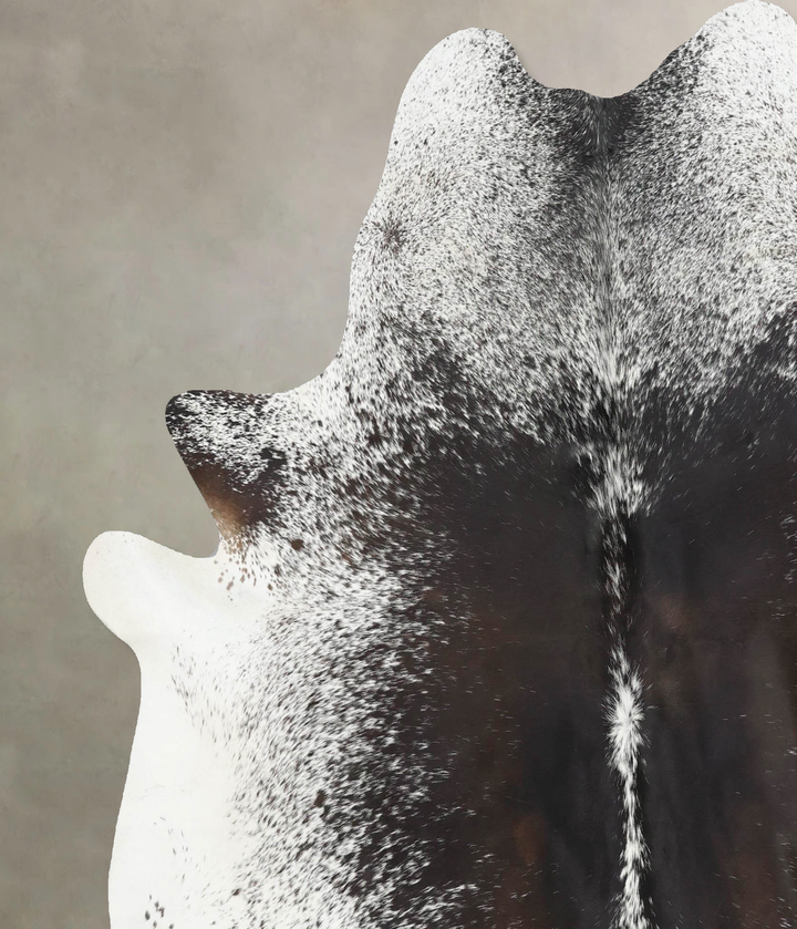 Salt and Pepper Black X-Large Brazilian Cowhide Rug 7'2"H x 6'7"W #B13018 by Hudson Hides