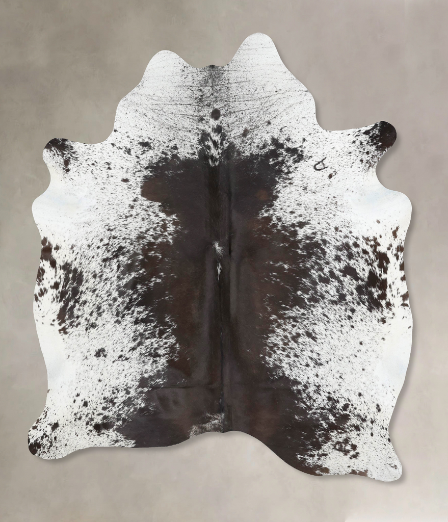 Salt and Pepper Black X-Large Brazilian Cowhide Rug 7'4"H x 5'11"W #B13021 by Hudson Hides