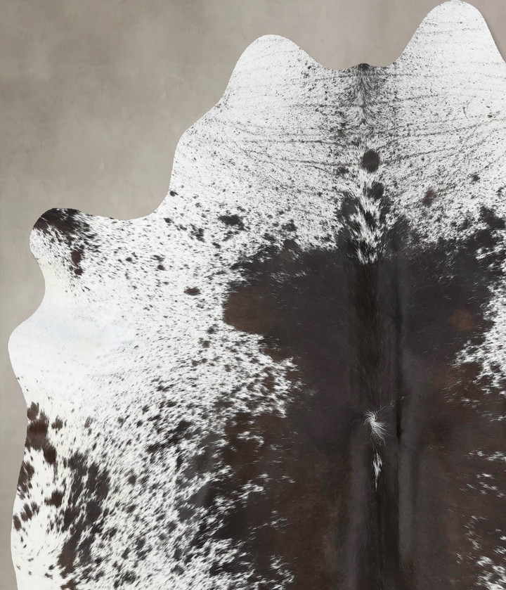 Salt and Pepper Black X-Large Brazilian Cowhide Rug 7'4"H x 5'11"W #B13021 by Hudson Hides