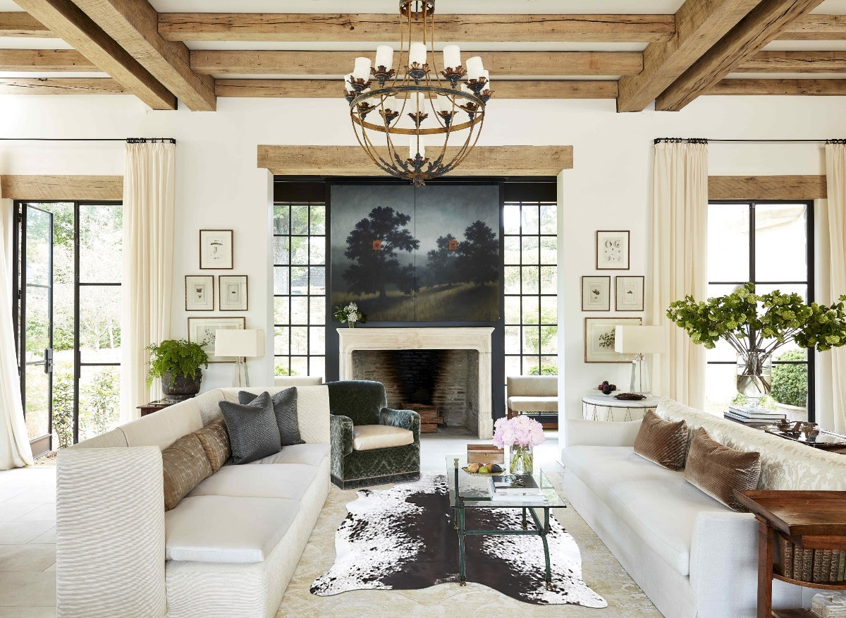 Salt and Pepper Black X-Large Brazilian Cowhide Rug 7'4"H x 5'11"W #B13021 by Hudson Hides