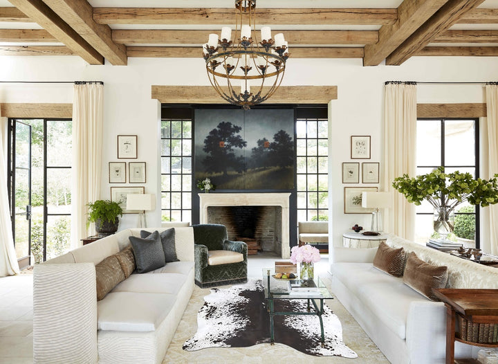 Salt and Pepper Black X-Large Brazilian Cowhide Rug 7'4"H x 5'11"W #B13021 by Hudson Hides