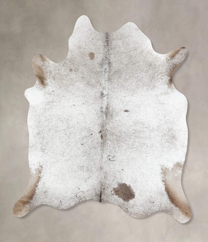 Salt and Pepper Brown X-Large Brazilian Cowhide Rug 7'2"H x 6'2"W #B13023 by Hudson Hides