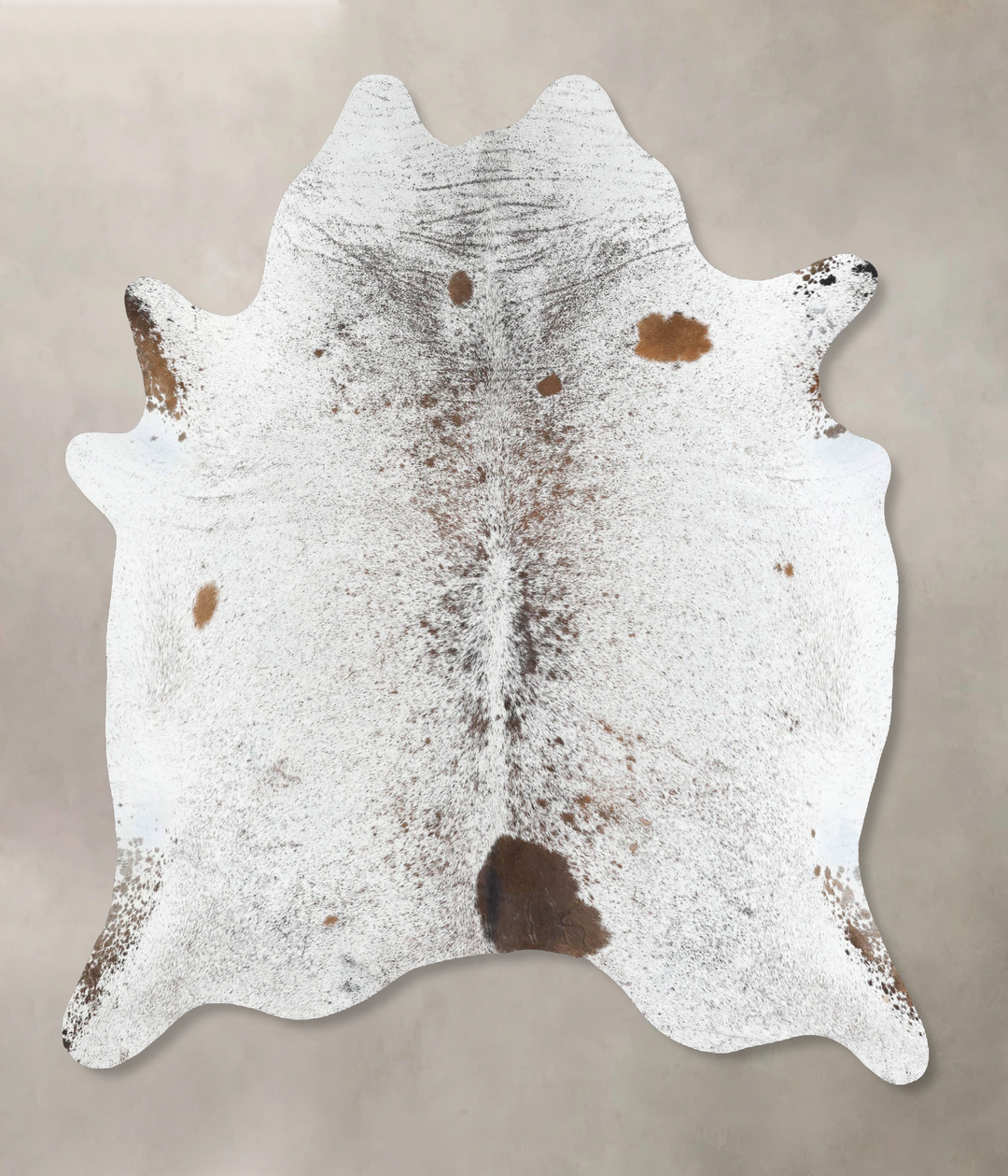 Salt and Pepper Brown X-Large Brazilian Cowhide Rug 7'6"H x 6'5"W #B13