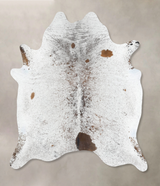 Salt and Pepper Brown X-Large Brazilian Cowhide Rug 7'6"H x 6'5"W #B13025 by Hudson Hides