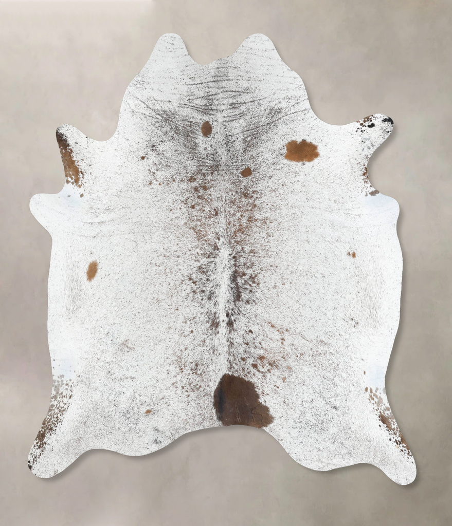 Salt and Pepper Brown X-Large Brazilian Cowhide Rug 7'6"H x 6'5"W #B13025 by Hudson Hides